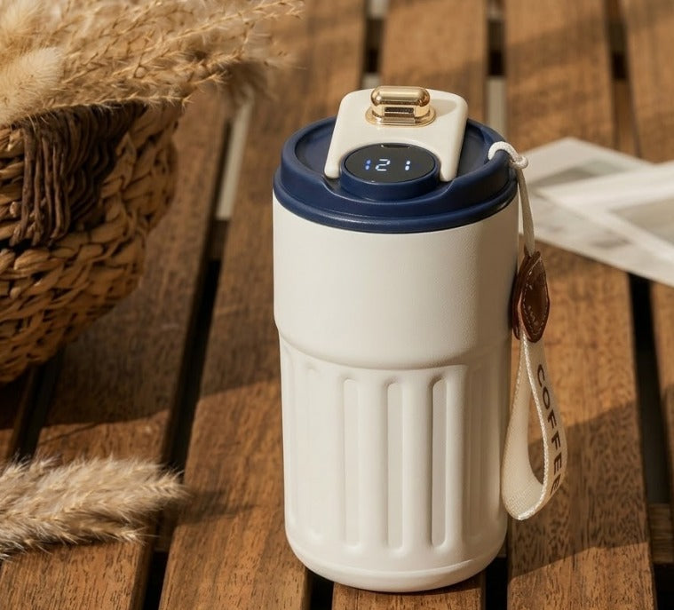 Vaso Térmico de Lujo con Sensor de Temperatura y Agarre