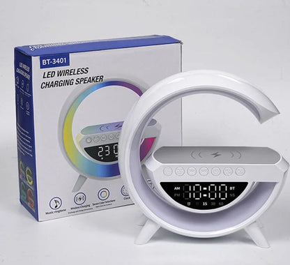 Lámpara Inteligente G-Speaker: Carga Inalámbrica 15W, Bluetooth & Alarma