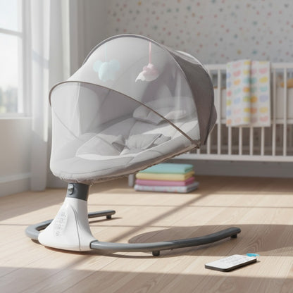 SILLA ELECTRICA MECEDORA BEBE 5 EN 1  GRIS