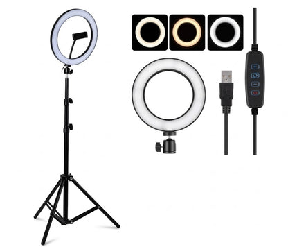 Kit Profesional Aro de Luz LED 26cm + Trípode XL