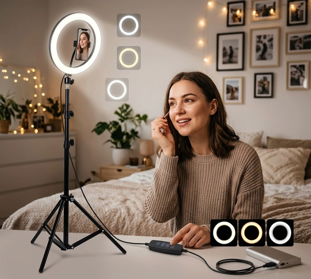 Kit Profesional Aro de Luz LED 26cm + Trípode XL