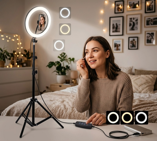 Kit Profesional Aro de Luz LED 26cm + Trípode XL