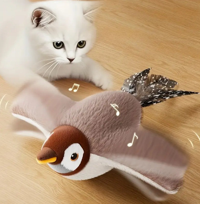 Juguete Pájaro Eléctrico Para Gatos: Con Sonido Y Movimiento Real