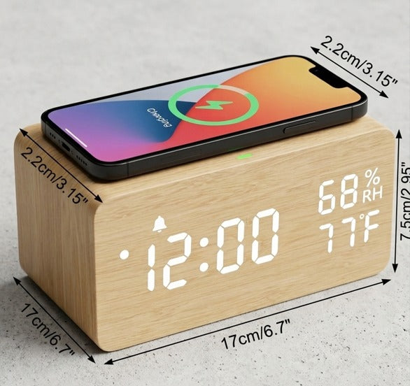 Reloj Despertador Pro: El Cargador Inalámbrico que Elimina el Caos de tu Mesa de Noche