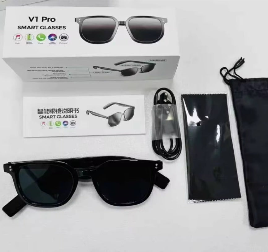 Gafas Inteligentes V1 Pro Smart Glasses: Audio Bluetooth, Manos Libres y Estilo Vanguardista