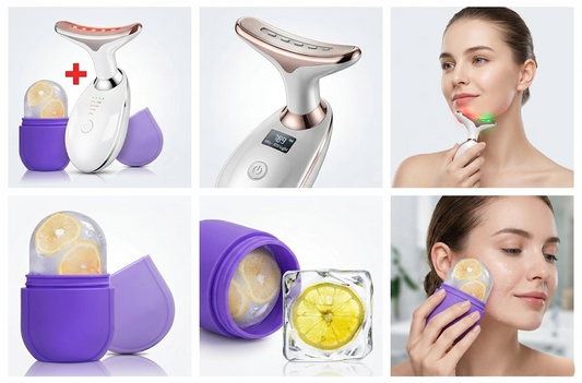 Combo maquina arrugas + molde hielo facial